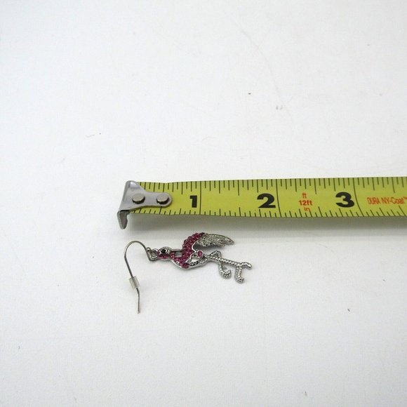 Catherine’s Flamingo Rhinestone Pink Dangle Earrings New - Picture 4 of 5